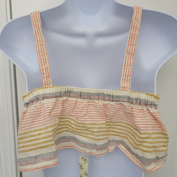 Pale Yellow Smocked Crop Tank Top - Picture 4 of 8